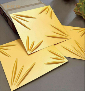 Paneles de Pared Modulares <span class=keywords><strong>3D</strong></span> de PVC Dorado Moderno, Fáciles de Instalar, para Decoración de Baños y Escaleras de Clubes de Lujo - Product Image 4