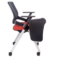 Chaise de bureau ergonomique à roulettes en maille, chaise de formation mobile avec roulettes, sièges imbriqués pour espace d'apprentissage flexible