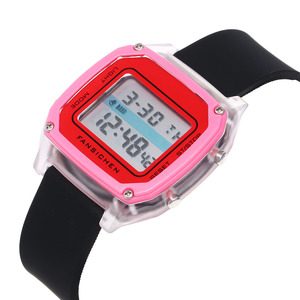 Unisex PC kare dijital ekran izle su geçirmez zamanlayıcı çok fonksiyonlu Alarm kronometre spor izle - Product Image 2