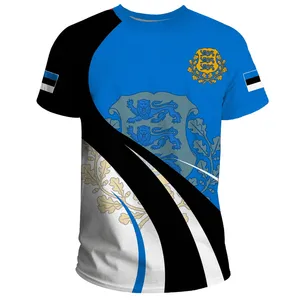 남성용 에스토니아 티셔츠 에스토니아 국기 CoA 기본 인쇄 남성 셔츠 승화 스포츠 속건 대형 남성 셔츠