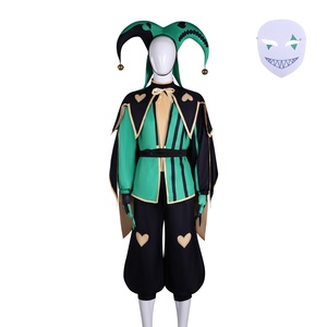 Costume de bouffon médiéval pour adulte Pierrot, ensemble de <span class=keywords><strong>d</strong></span>éguisement de harlequin pour homme avec masque pour Halloween, fête de <span class=keywords><strong>carnaval</strong></span> - Product Image 1