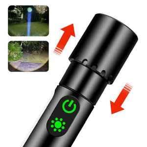 Cross Border Outdoor Camping Multi Functional Led Zoom <b>Flashlight</b> With Hook White Laser High Intensity <b>Rechargeable</b> Battery - Product Image 3