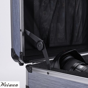 Usine directe petit boîtier en aluminium dur argent noir <span class=keywords><strong>valise</strong></span> Portable pour Instruments équipement antichoc <span class=keywords><strong>outil</strong></span> organisateur - Product Image 4