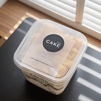 Boîte carrée transparente jetable en PET pour mousse, gâteau aux fruits, tiramisu, dessert, crème glacée et gelée - Vente en gros