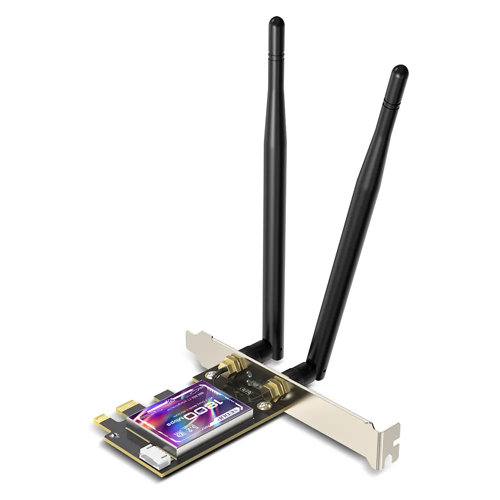 EDUP wifi6 băng tần kép 1800Mbps Máy tính để bàn PCI-E Wifi Adapter với bt5.2 802.11ax WLAN cho Windows/Android/Linux Card mạng