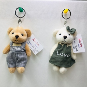 EN71 Nóng Bán Tùy Chỉnh Sang Trọng Gấu Bông <span class=keywords><strong>Keychain</strong></span> Mềm Đồ Chơi Gấu Với Áo Và Áo Sơ Mi Thú Nhồi Bông Mặt Dây Chuyền - Product Image 6
