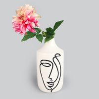 Vase à fleurs décoratif en céramique pour l'intérieur, fleurs artificielles avec vase pour la décoration de la maison