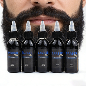 Encre de tatouage aérographe <span class=keywords><strong>Barber</strong></span> pour l'amélioration et la coloration des cheveux Noir & Brun Certifiée USA & CE 100ml/60ml Liquide - Product Image 2