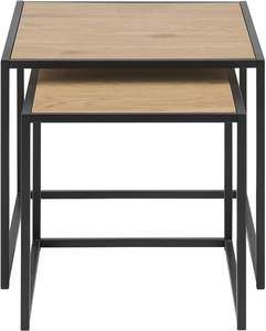 Mesa de madera de fábrica, 2 uds., mesa de almacenamiento lateral cuadrada, muebles Vintage, juego de mesa de centro, mesa de centro cuadrada anidada para el hogar - Product Image 4