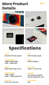 Mini Fotocamera Digitale <span class=keywords><strong>Vintage</strong></span> VGA CMOS Portatile per Vlog, Piccola Fotocamera Portachiavi per Bambini e Studenti - Product Image 3