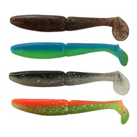 WZ umpan pancing asli 4 ", umpan pancing Robot Shad lembut buatan grosir untuk memancing ikan Bass Pvc lembut