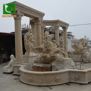 Fuente de agua de mármol grande decorativa para exteriores personalizada escultura Di Trevi en Stock