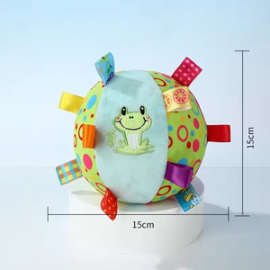 Soft Plush Activity Ball Toy with <b>Tags</b> | Colorful Sensory Play Ball for Puppies or Babies, Cute Dog Embroidery Design - Product Image 5