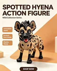 Figurine de chien sauvage africain articulée imprimée en 3D, modèle d'hyène avec articulations flexibles, jouet animal, figurine d'action de collection pour décoration de bureau - Product Image 2