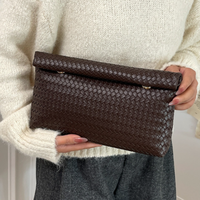 Sac à main pour femme, sac à main tissé de luxe, sac de toilette tendance, sac à maquillage en cuir PU, taille portable