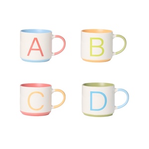 Wholesale Custom 16 oz Stackable Ceramic Glaze <strong>Stacking</strong> Gift Coffee <strong>Mug</strong> <strong>Set</strong> of 4 with Metal Rack - Product Image 5