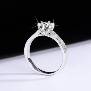 Anello di Lusso Mushan in Argento S925 con Moissanite, Modello Star <span class=keywords><strong>Queen</strong></span>, Anello in Argento Puro con Sei Punte di Diamanti per Donne - Product Image 4