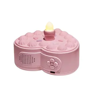 Novelty Gift items for girls Light-up toys Sweet Heart Cake Shape Portable Wireless Speaker with night light LED Candle Light