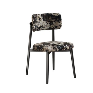 Floral Fabric Dining Chair Upholstered <b>Backrest</b> Modern Design For Living Room And Dining Area - Product Image 5