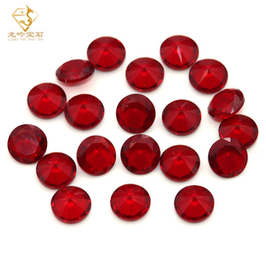 Pierre de verre synthétique en gros, pierre de verre ronde taillée, pierre de verre colorée résistante à la chaleur, disponible en rouge, bleu, vert, rose, jaune - Product Image 2
