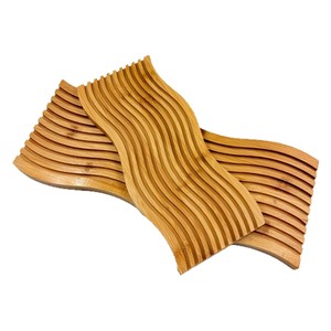 Tapis isolant thermique en bambou, forme irrégulière, couleur unie, pour la protection des ustensiles de cuisine - Product Image 1
