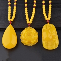 YL Collier long pendentif de deuxième génération en plastique jaune fluorescent à motif floral, pour pull, très vendu en direct