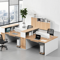 Poste de travail modulaire extensible et personnalisable pour bureau industriel moderne, avec rangement et étagère, pour 2 à 6 personnes, table en bois pour personnel de bureau
