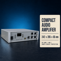 Amplificateur audio compact 1 micro 2 entrées ligne radio carte SD USB contrôle des basses et des aigus protection contre les courts-circuits et les surcharges