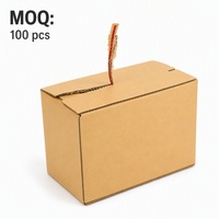 Boîte en carton ondulé avec logo imprimé personnalisé, bande détachable, sans colle, assemblage rapide, carton d'expédition avec languette de traction pour colis de messagerie