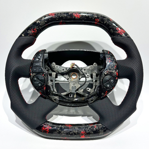 Volant sport à 3 branches en fibre de carbone forgée rouge, compatible avec Renault <span class=keywords><strong>Clio</strong></span> <span class=keywords><strong>4</strong></span> - Product Image 1