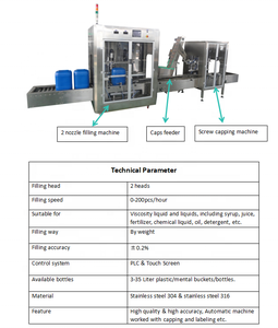 Machine de remplissage automatique de bidons en acier inoxydable 304/316 à 2 buses, vente directe usine - Product Image 3