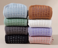 Chaussettes de yoga pour femmes POPSOX, équipement de studio professionnel, couleur personnalisée, tricotées en coton, antidérapantes, avec coussinets en silicone