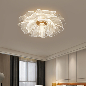 โคมไฟพัดลมเพดาน LED รุ่นใหม่ แสงสีขาวนวล ฐานไม้ ฝาครอบอะคริลิก ติดตั้งบนพื้นผิว สำหรับห้องนั่งเล่น รับประกัน 3 ปี CRI 80 - Product Image 2