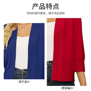 Cardigan en tricot pour femme, coupe ajustée, couleur unie, SMLXL, style streetwear, pull-over tendance - Product Image 2