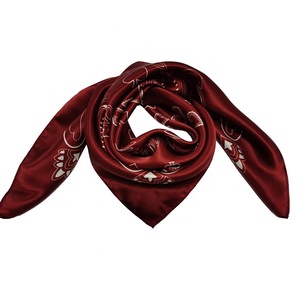 Sciarpa di <span class=keywords><strong>seta</strong></span> quadrata in raso di <span class=keywords><strong>seta</strong></span> rossa Paisley elegante primavera primavera stampa digitale donna - Product Image 5