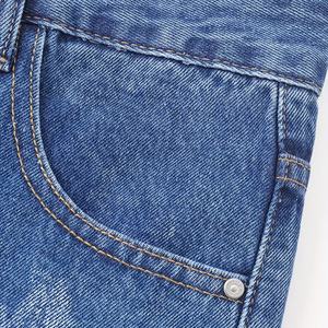 Pantalon droit américain pour homme, dégradé bleu et blanc, multifonctionnel, nouveau jean rétro taille haute, délavé à la pierre - Product Image 4