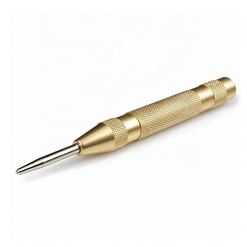 Nieuwe 5 ''Automatische Center Pin Punch Spring Loaded Markering Starten Gat Tool Gold