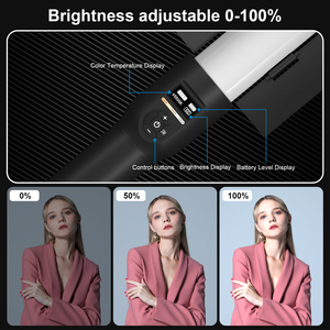 Lampe portable pliable 600 mm à double température de couleur, 2500-9000K, 24 pouces, batterie 2600 mAh, 120 LED, Ra>95 CRI, 1500 LUX - Product Image 3