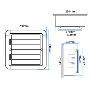 Ventilador Lateral <span class=keywords><strong>de</strong></span> 12V 5.4W para Autocaravana, Caravana o Casa Rodante, Ventilador <span class=keywords><strong>de</strong></span> Extracción Manual Unidireccional Silencioso - Product Image 6