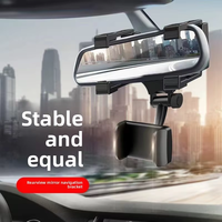 Support universel ABS pour tableau de bord de voiture avec fixation pour GPS et téléphone portable, chargeur intégré, conception stable pour l'intérieur de la voiture