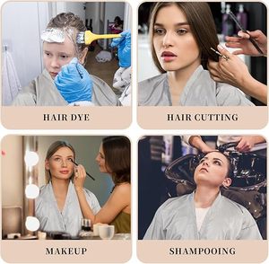 Batas de peluquería personalizadas <span class=keywords><strong>para</strong></span> clientes, capas <span class=keywords><strong>para</strong></span> <span class=keywords><strong>cortar</strong></span> el cabello con lazo ajustable, batas de peluquero <span class=keywords><strong>para</strong></span> estilismo capilar - Product Image 5