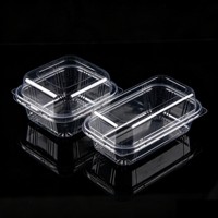 Boîte d'emballage PET multi-tailles, boîte de rangement en plastique transparente pour produits frais, desserts, applications de livraison à emporter