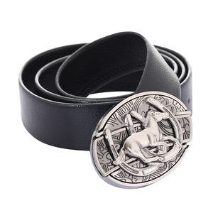 Ceinture en cuir PU noir pour femme, style western, avec boucle grande en alliage gaufré motif tournesol, pour tenue décontractée quotidienne - Product Image 2