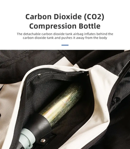 سترة سباق واقية معتمدة من CE، جاكيت دراجة نارية بمقاسات كبيرة مقاوم للرياح مع وسادة هوائية، ملابس دراجات نارية بشعار خلفي مخصص - Product Image 5