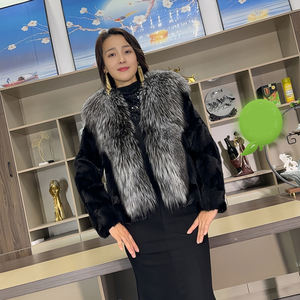 Giacca di pelle per la personalizzazione della pelliccia di volpe in argento reale invernale con pelliccia di volpe - Product Image 3