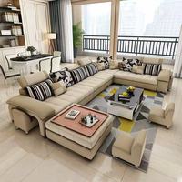 Exportiert in Mehr als 50 Länder: U-förmiges Freizeit-Liegesofa BTFS003 mit Stoffoberfläche, Schwammkissen und Holzrahmen für Zuhause oder Hotel