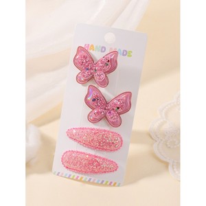 Ensemble d'accessoires pour cheveux pour enfants, avec pinces à cheveux papillon en relief, en tissu coloré, à paillettes de cristal et à motifs de dessins animés - Product Image 6