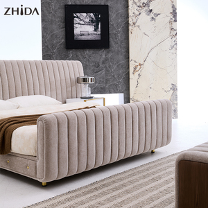 <span class=keywords><strong>Letto</strong></span> <span class=keywords><strong>Matrimoniale</strong></span> King Size in Legno con Rivestimento in Velluto Rosa di Lusso e Copertura Trapuntata Rimovibile - Product Image 4