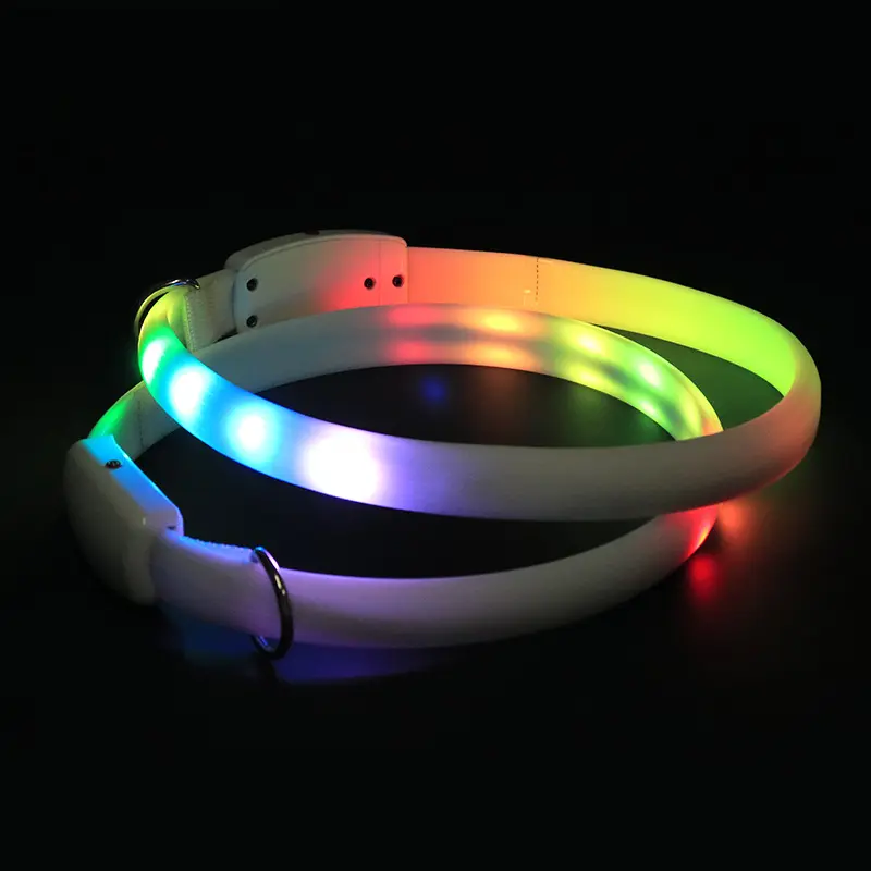 Collar luminoso LED de seguridad para perros, Correa luminosa fluorescente para la noche