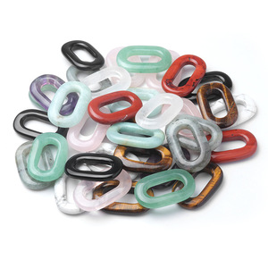 จี้หินกึ่งมีค่ารูปวงรีขนาด 38*23 มม. แบบ O-ring คริสตัลหยกแกะสลักรูปไข่รูใหญ่ สร้อยคอ เครื่องประดับสำหรับสวมใส่ ลดราคา - Product Image 5